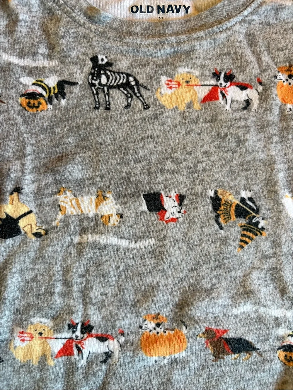 Old Navy Gray Halloween Pups 2-piece PJ’s - 3T